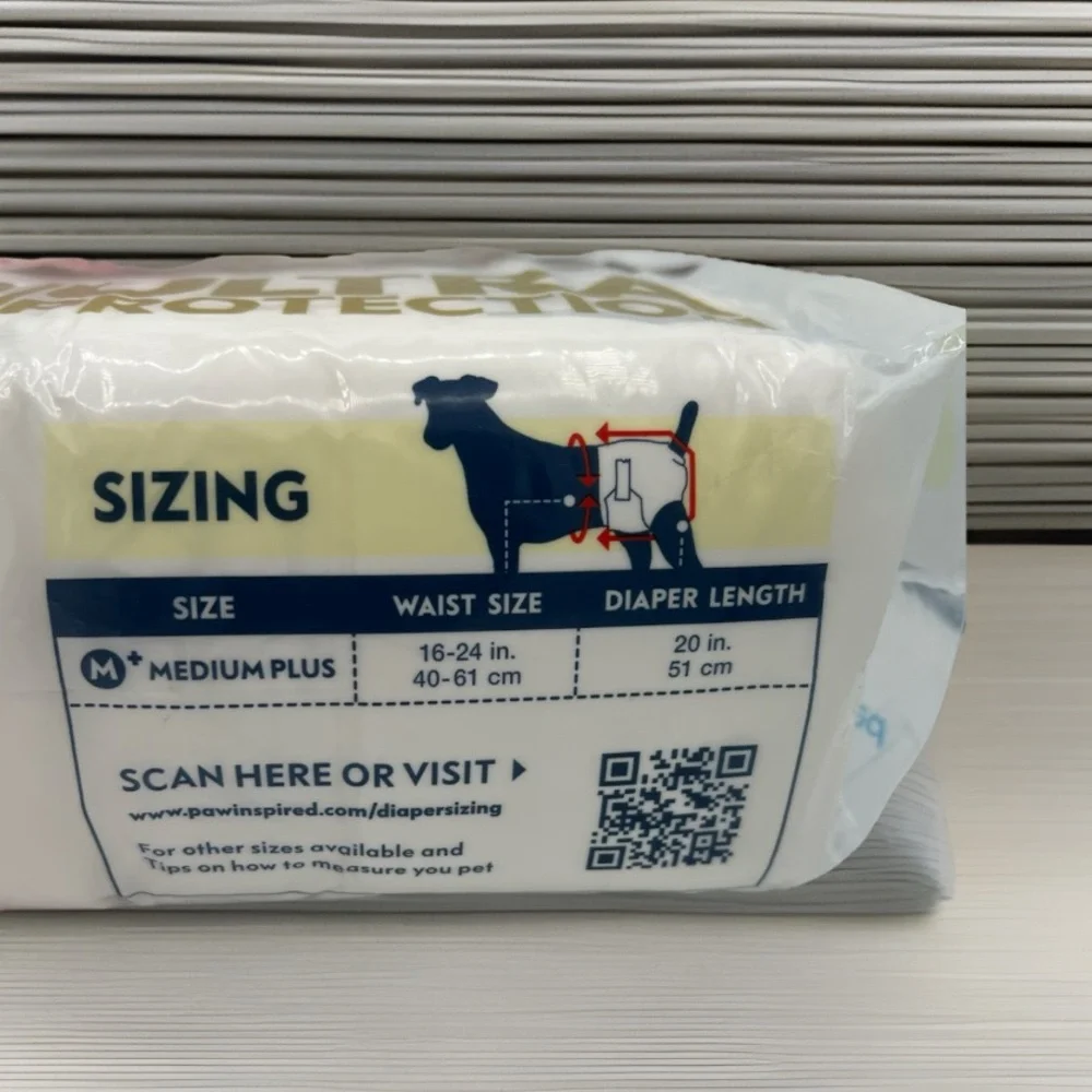 Paw Inspired 32ct Ultra Protection Disposable Dog Diapers Size Medium NIP